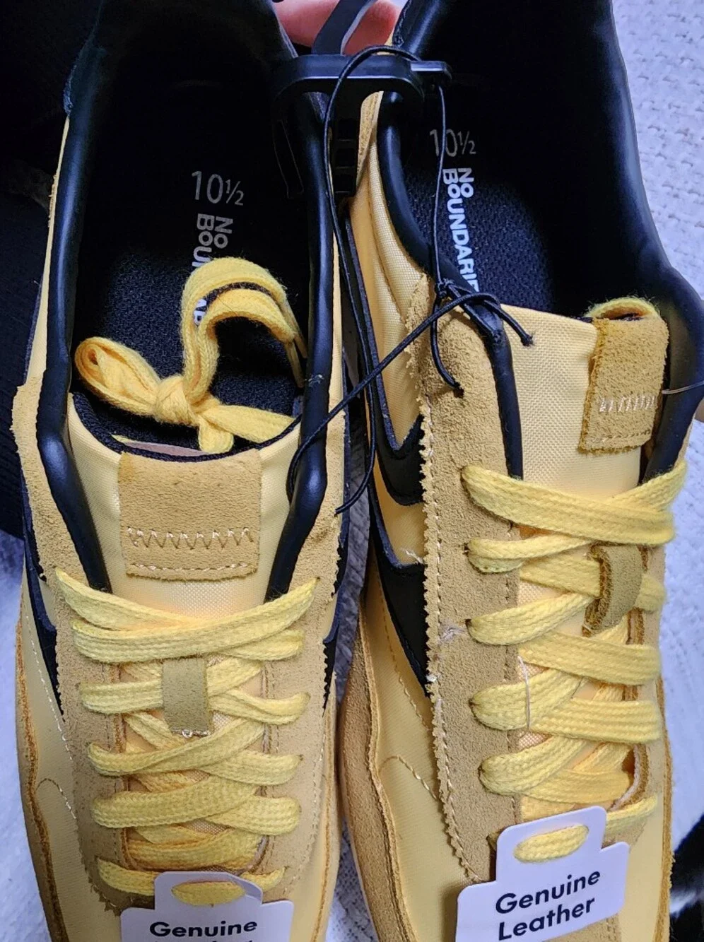 NWT NoBo Leather Slimline Sneaker in Black and Yellow